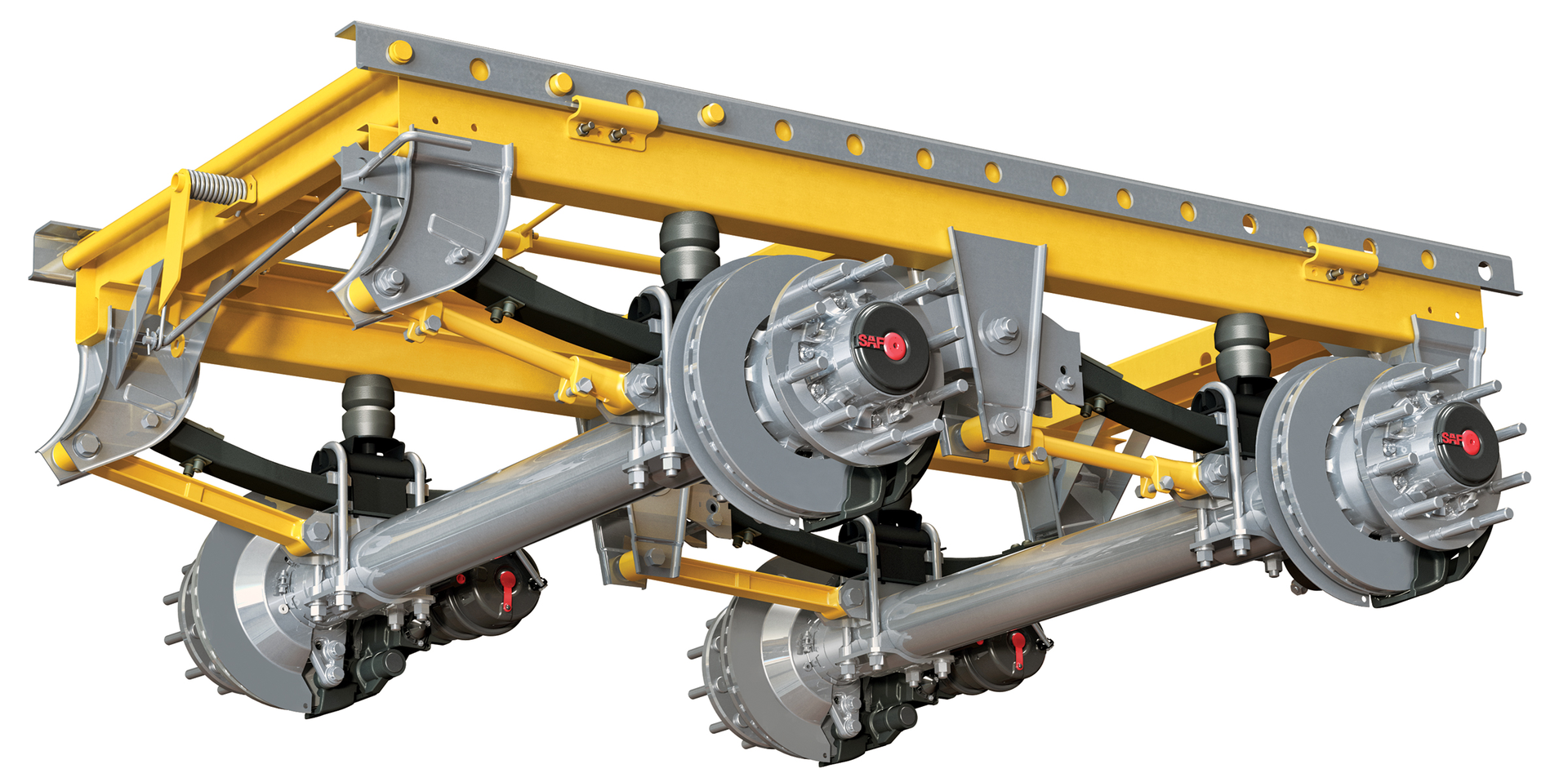 The SAF-Holland ULX40 UltraLite Suspension System equipped with air-disk brakes.