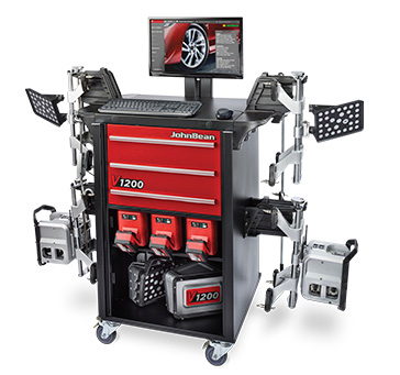 The V1200 Wheel Aligner has no moving parts and requires a minimal footprint for usage.