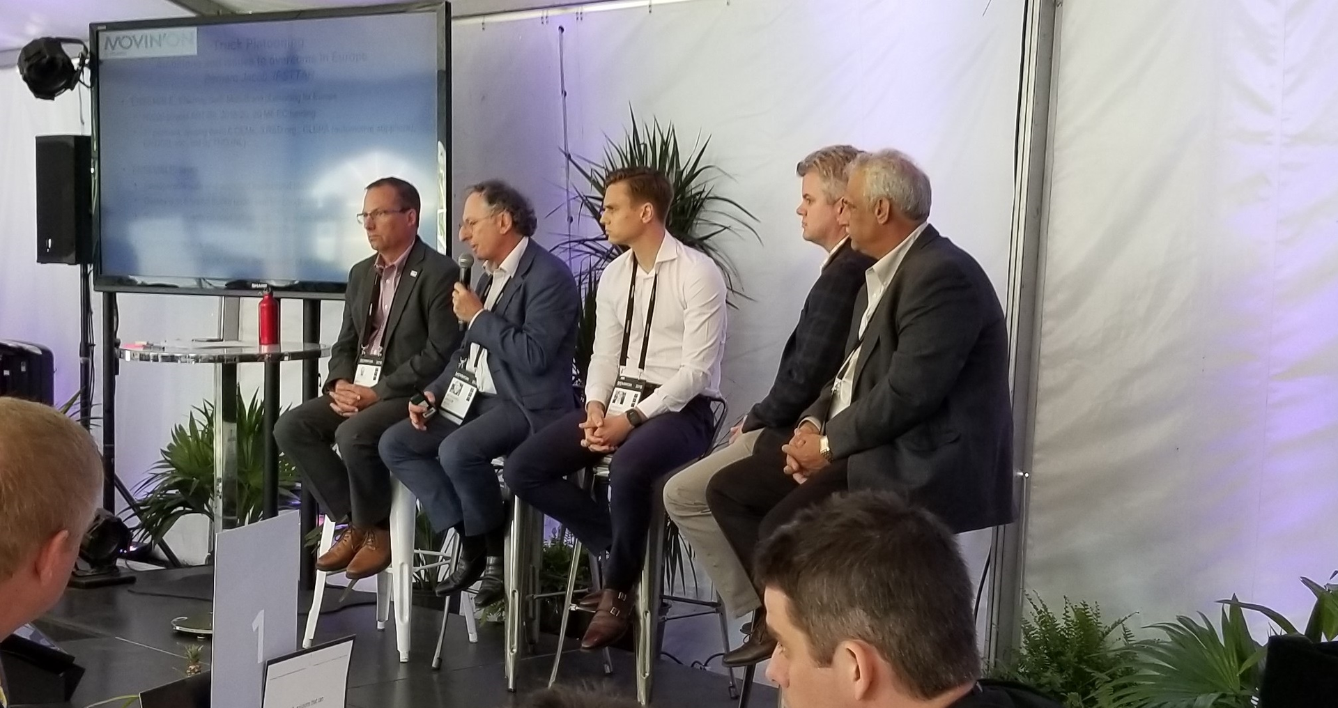 Industry experts gathered to discuss platooning at Michelin's Movin' On event in Montreal in May.