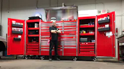 After purchasing his 68” double bank main box six years ago, Michael Capozzio has since added a top chest and two side lockers. After purchasing his 68” double bank main box six years ago, Michael Capozzio has since added a top chest and two side lockers.