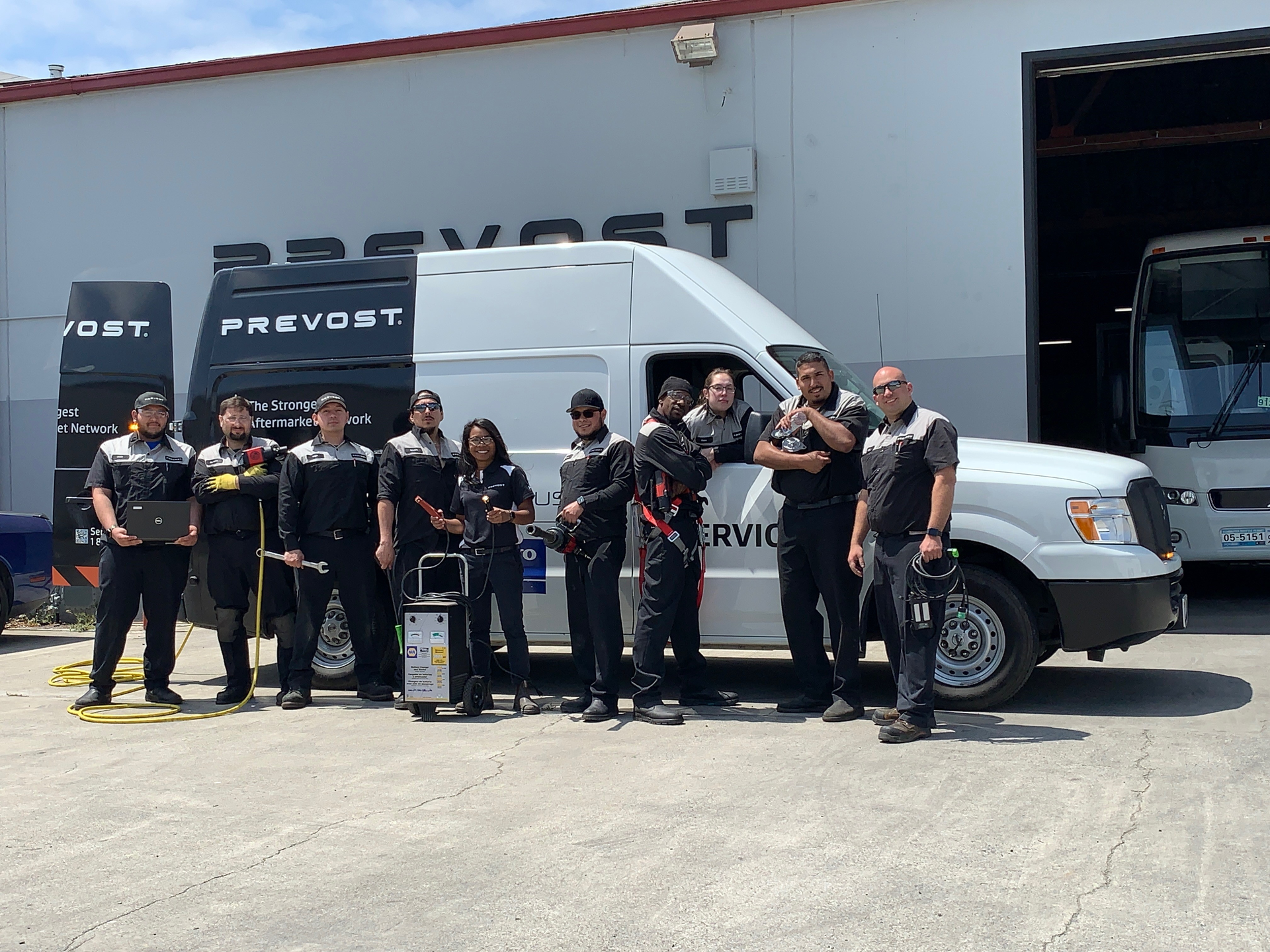 Prevost brings their tools, parts, and know-how to the rescue of broken-down coaches everywhere.