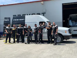 Prevost brings their tools, parts, and know-how to the rescue of broken-down coaches everywhere. Prevost brings their tools, parts, and know-how to the rescue of broken-down coaches everywhere.