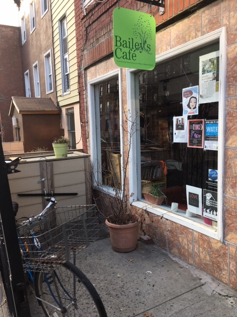 Bailey's Caf&eacute; storefront in Brooklyn, New York.