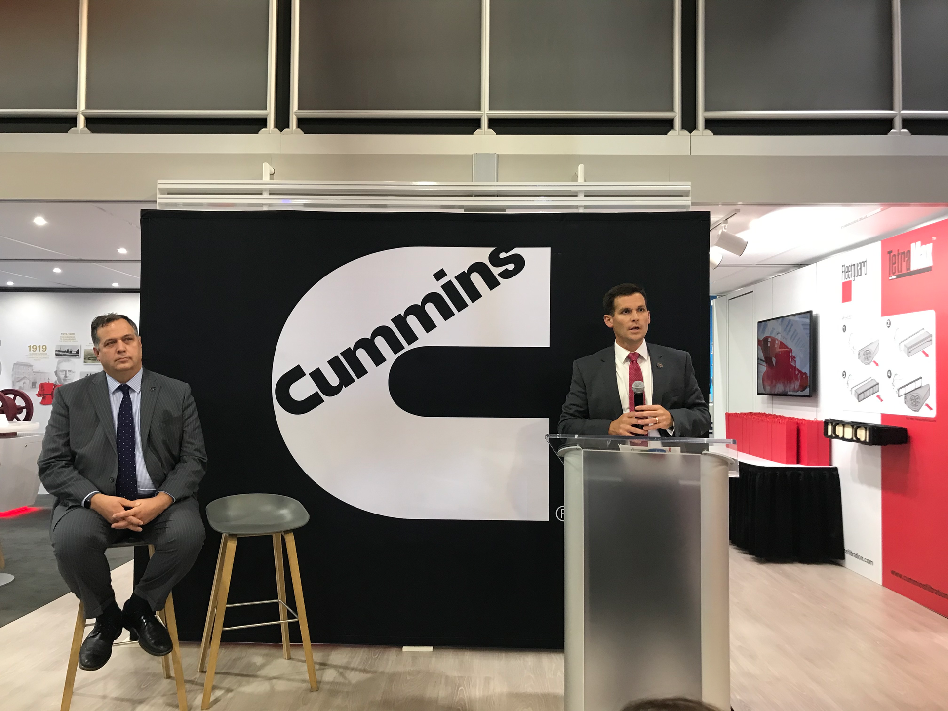 Brett Merritt, vice president of the on-highway engine business at Cummins, announced new products included in the 2020 X15 engine series during the North American Commercial Vehicles (NACV) Show in Atlanta.