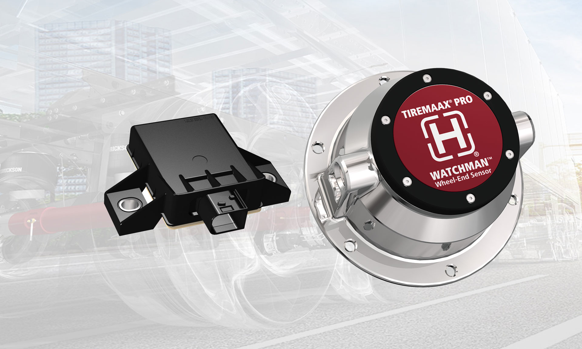 Pictured here is the recently introduced Watchman wheel-end sensing technology. In addition to understanding system integration, Hendrickson has invested significant time and effort in tackling concerns related to the durability and life of the physical sensor itself including sensor battery life, exposure to the elements and other road inputs, and transmissions capability.