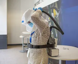 Ford's Powered Air Purifier Respirator with Mann+Hummel HEPA filter elements. Ford's Powered Air Purifier Respirator with Mann+Hummel HEPA filter elements.