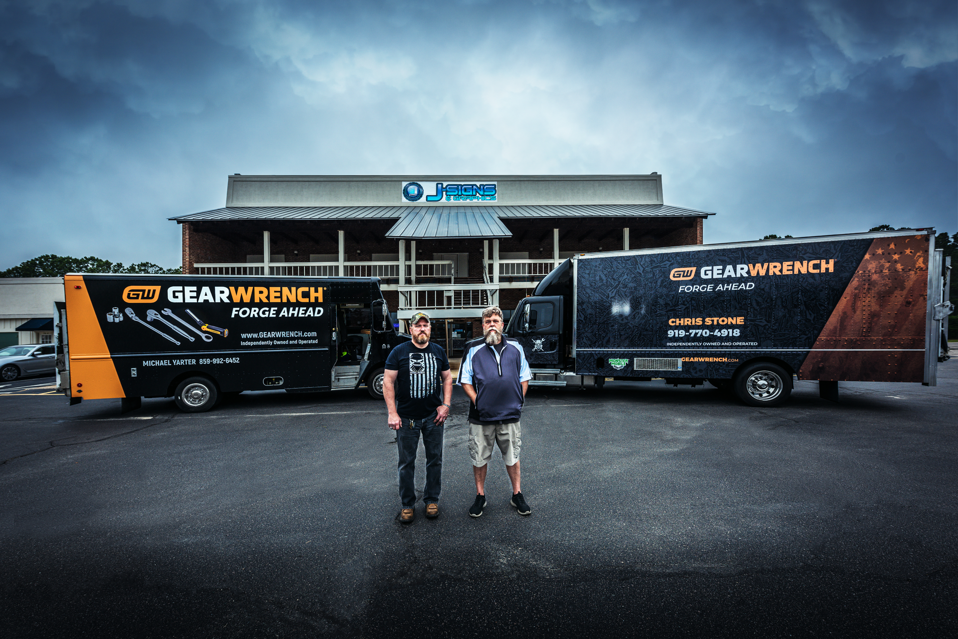 Mike Yarter and Chris Stone both come from backgrounds outside of automotive repair.