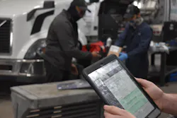 Technicians can order parts on the iPad, enter notes and photos, and communicate with other technicians who may have worked on the same vehicle. Technicians can order parts on the iPad, enter notes and photos, and communicate with other technicians who may have worked on the same vehicle.