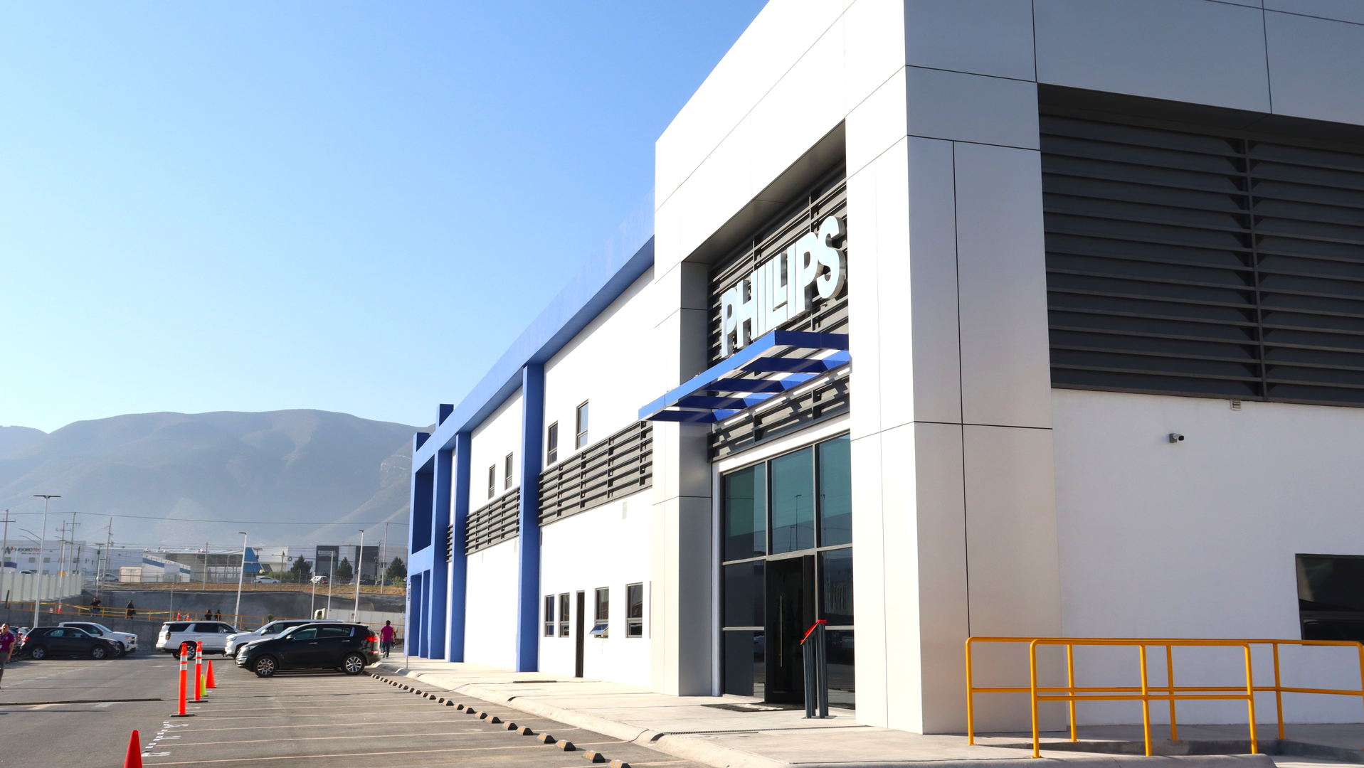 The massive Phillips complex in Arteaga, Coahuila, Mexico, which includes Phillips Industries and Phillips Connect, is surrounded by picturesque mountains.