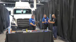 Jamie Chustz, a lead Tech 1 at Penske, begins the practical portion of the Penske Tech Showdown. Jamie Chustz, a lead Tech 1 at Penske, begins the practical portion of the Penske Tech Showdown.