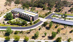 The building includes sustainable design elements such as extensive water conservation systems, a green roof, solar thermal heating, and passive cooling systems, drought-tolerant native plants, and an active shading system. The building includes sustainable design elements such as extensive water conservation systems, a green roof, solar thermal heating, and passive cooling systems, drought-tolerant native plants, and an active shading system.