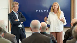Volvo Trucks President Roger Alm, left, and Jessica Sandström, Volvo Trucks head of product management, at the Volvo Trucks global headquarters in Gothenburg, Sweden. Volvo Trucks President Roger Alm, left, and Jessica Sandström, Volvo Trucks head of product management, at the Volvo Trucks global headquarters in Gothenburg, Sweden.