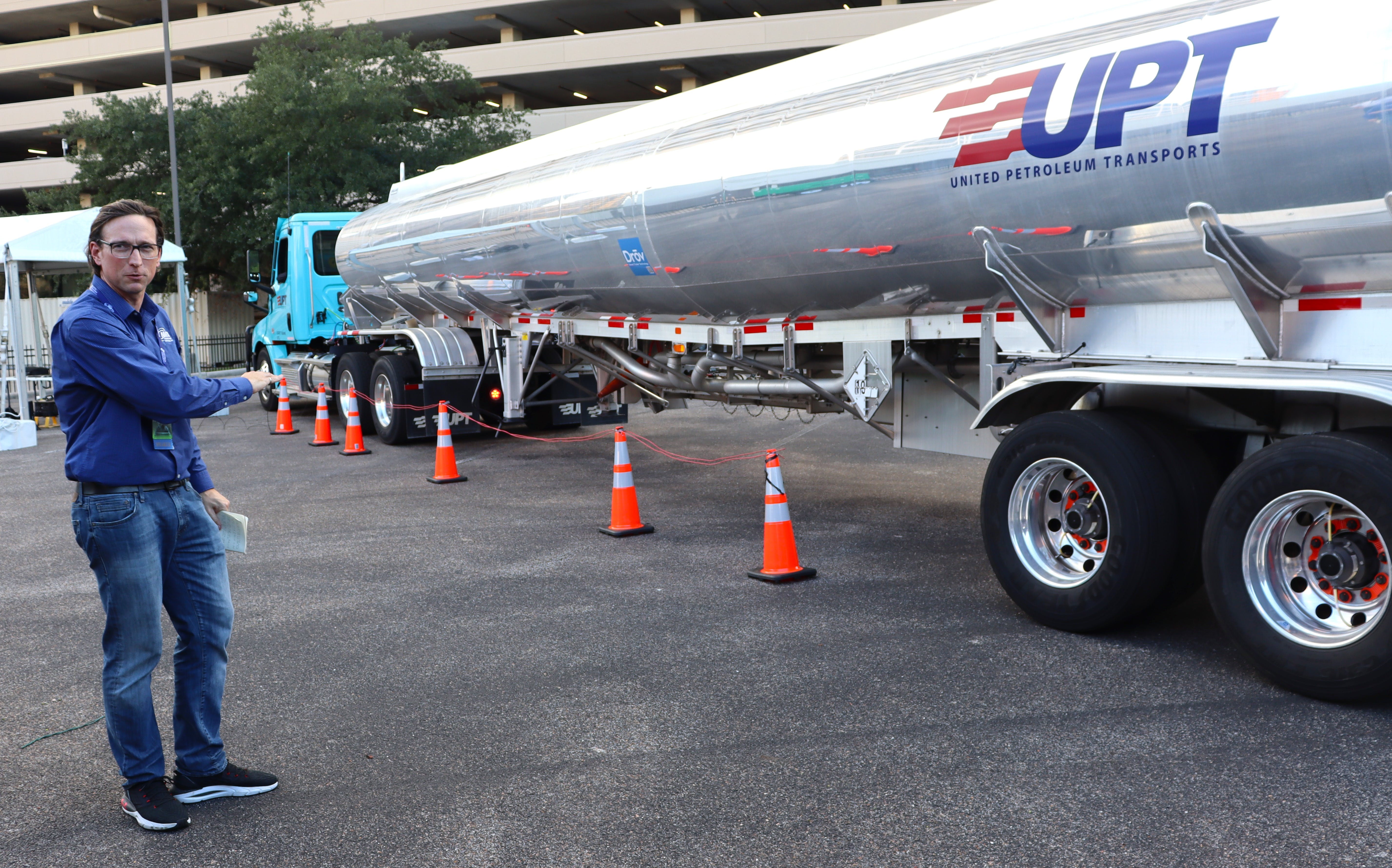 Ben Gardiner, NMFTA senior cybersecurity research engineer, demonstrates how hackers can attack a tanker&rsquo;s ABS controller using RF-induced signals.
