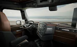 The Mack Pioneer cab has improvements out the wazoo, from the digital gauge cluster and flat-bottom steering wheel to a purpose-built steel plate for ELDs and several inductive charging points for smart devices. The Mack Pioneer cab has improvements out the wazoo, from the digital gauge cluster and flat-bottom steering wheel to a purpose-built steel plate for ELDs and several inductive charging points for smart devices.