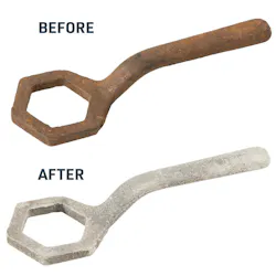 Products like Gemplers Rust Remover dissolve rust to provide clean, bare metal. Products like Gemplers Rust Remover dissolve rust to provide clean, bare metal.