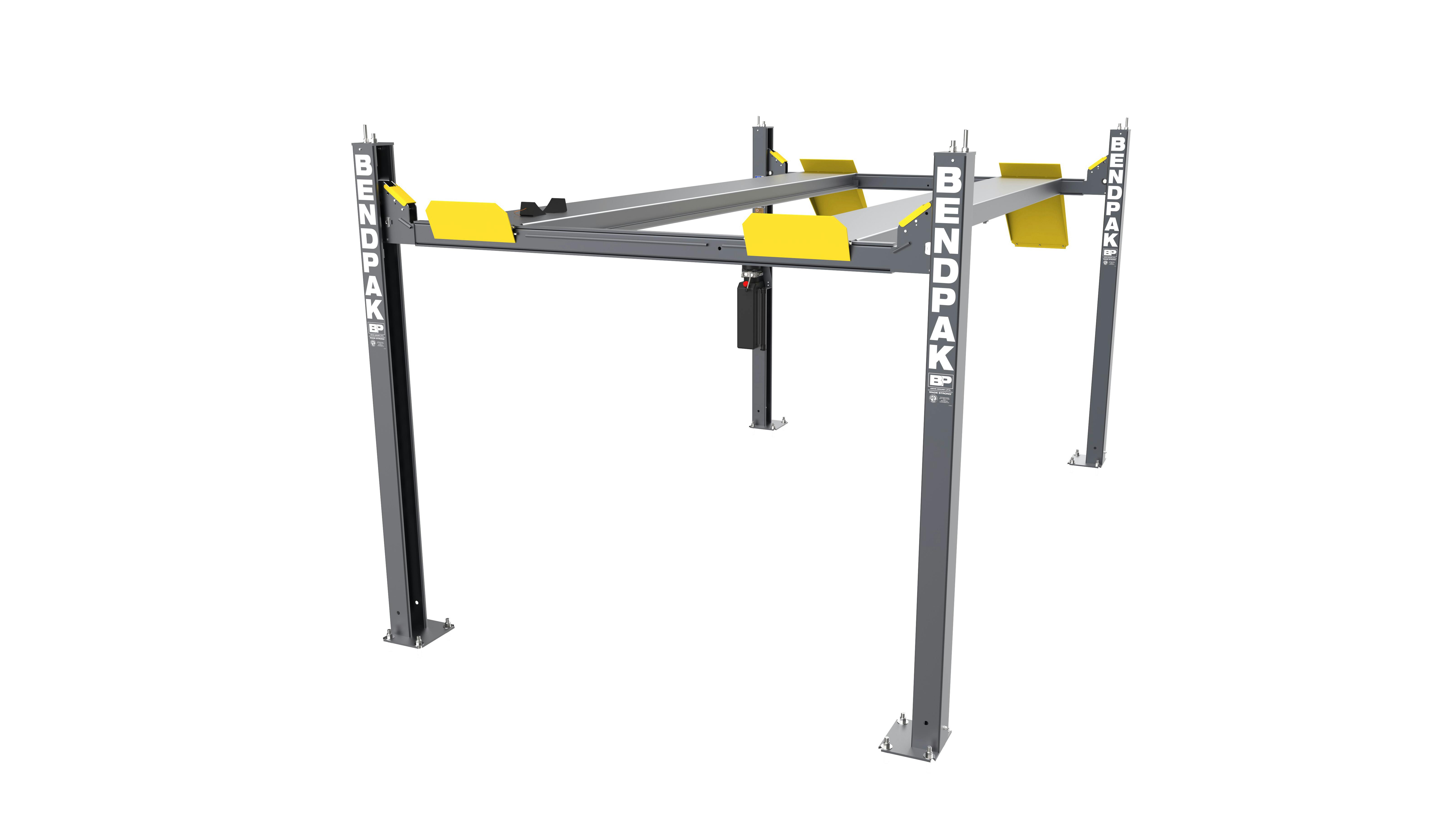 BendPak&rsquo;s HD-9EWT four-post lift&rsquo;s extra width prevents damage to doors and mirrors, while its greater rise provides plenty of working space under the vehicle.