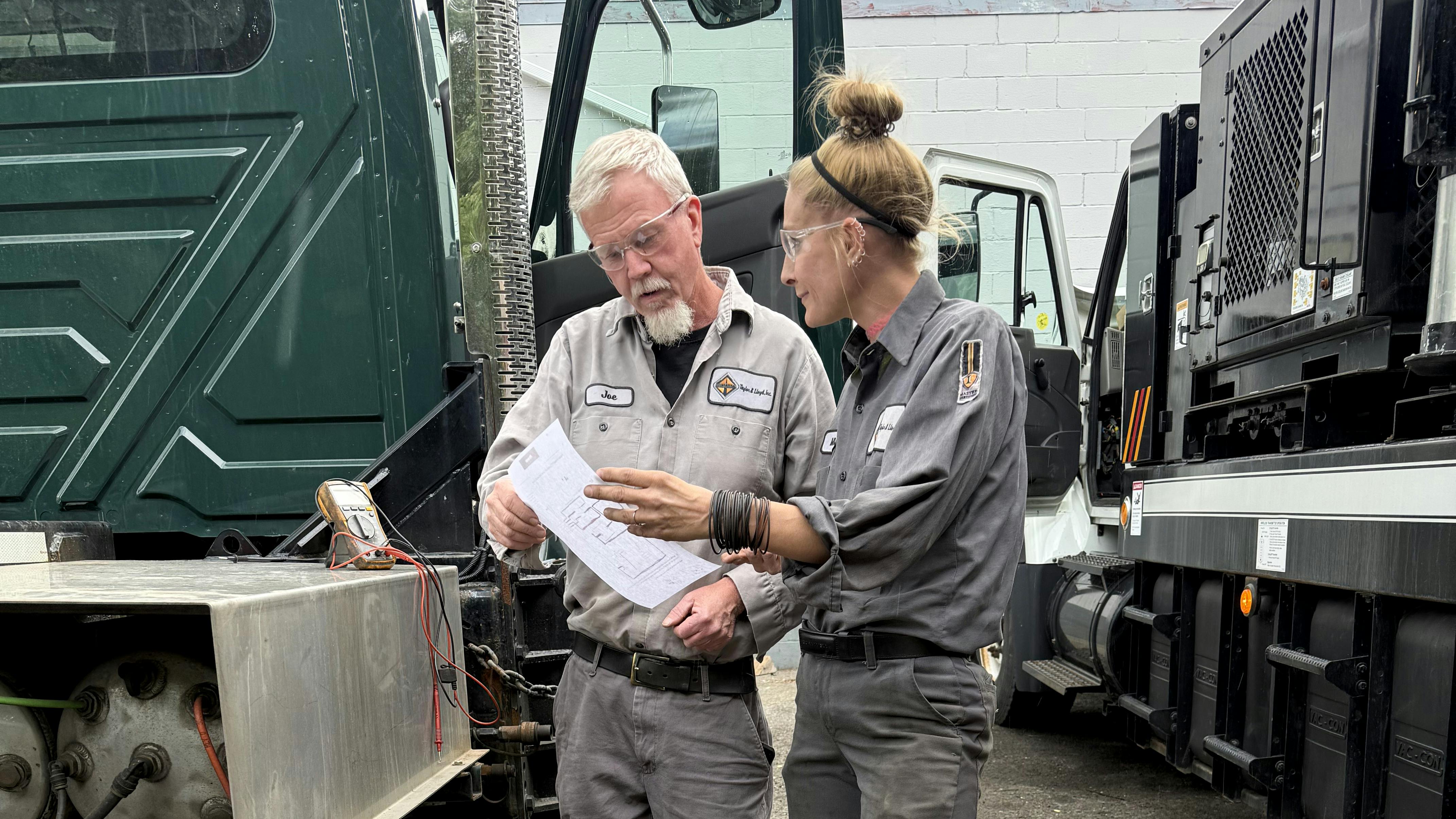 Missy Albin works with mentor Joe Dougherty