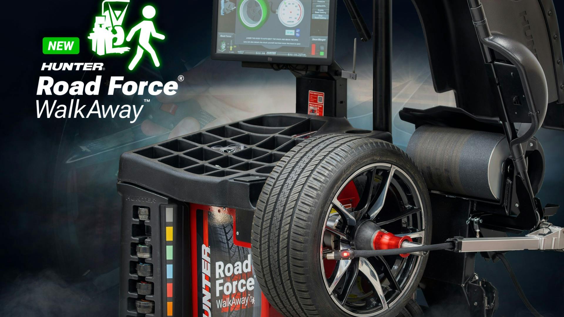 Hunter roadforce walkaway wheel balancer