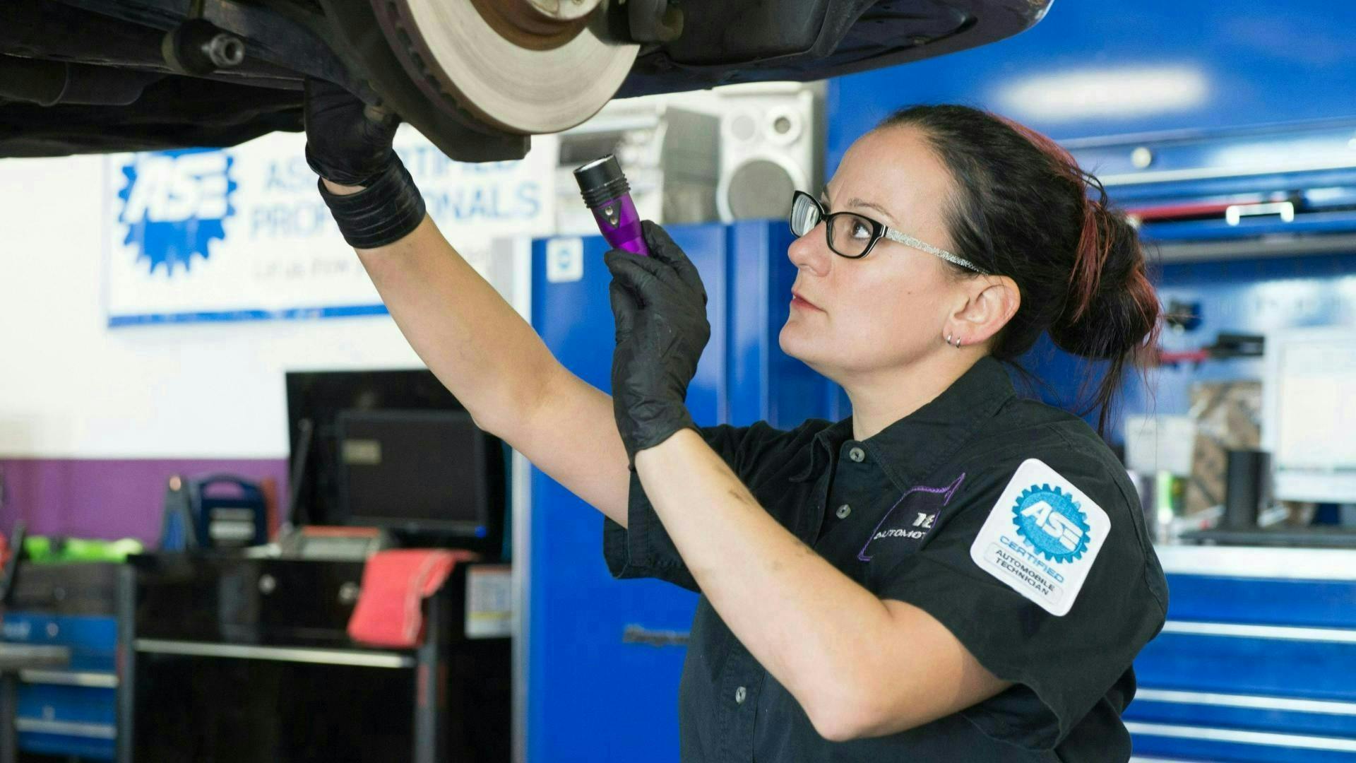 National Institute for Automotive Service Excellence female technician