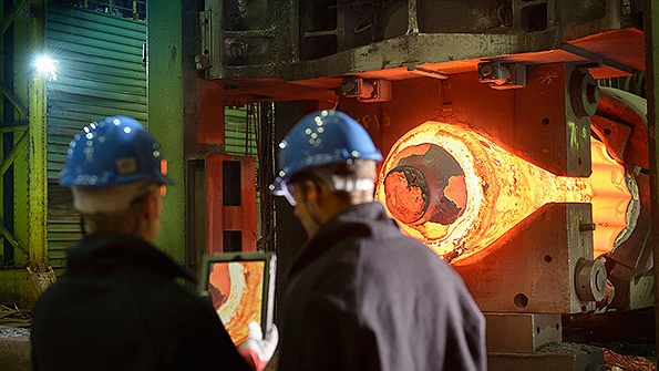 The 10000ton press in which Sheffield Forgemasters forged stainless ingots for oversized parts to be used for pressure vessel manufacturing