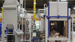 The robotic gritblast system incorporates automatic tool changing to perform ID and OD surface preparation on a variety of complexshaped parts The robotic gritblast system incorporates automatic tool changing to perform ID and OD surface preparation on a variety of complexshaped parts