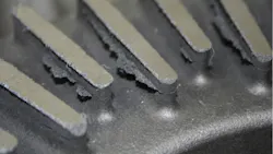 The effects of veining visible in a brake disc The effects of veining visible in a brake disc