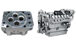 A CGI cylinder head here shown fully machined left and the V12 version of the MTU Series 2000 engine one of three models for which Tupy casts cylinder heads A CGI cylinder head here shown fully machined left and the V12 version of the MTU Series 2000 engine one of three models for which Tupy casts cylinder heads