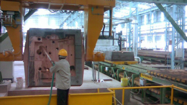 A mold coating process prior to casting