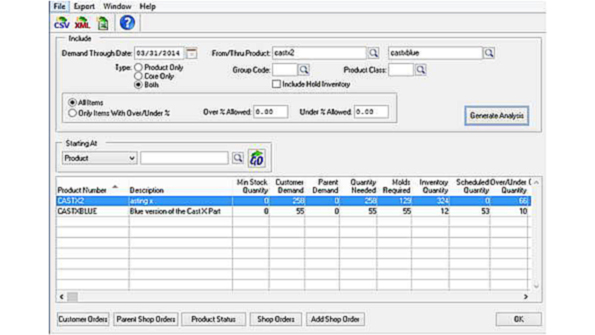 Among the notable enhancements to Odyssey 46 MR3 is a new Product Demand Analysis screen that simplifies the task of scheduling shop orders