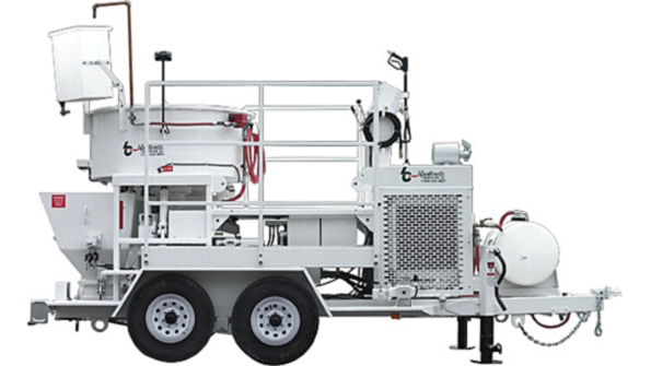 The improved MX10 mixerpump quickly and effectively mixes dense refractory materials in less than two minutes