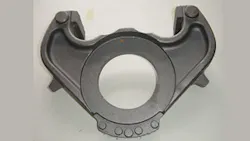 A cast ductile iron part for control arm The foundry originally approached the feeding design for this casting by placing two symmetrical feeders but that arrangement produced excessive porosity in the part and no acceptable castings were produced with that arrangement A cast ductile iron part for control arm The foundry originally approached the feeding design for this casting by placing two symmetrical feeders but that arrangement produced excessive porosity in the part and no acceptable castings were produced with that arrangement