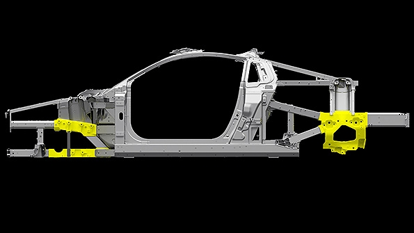Ablation castings allow Honda to use traditional aluminum sand castings at other strategic locations in the spaceframe and as the primary mounting points for suspension and powerunit components