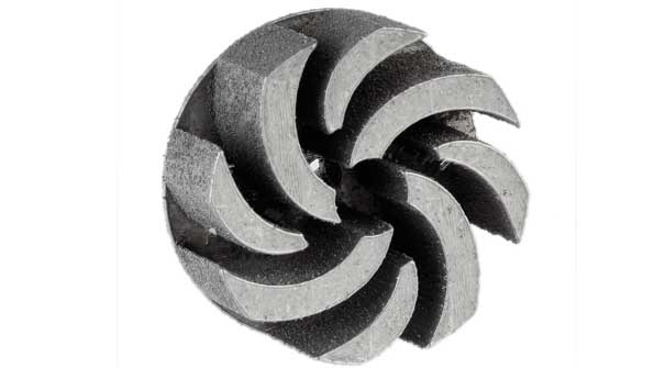 An impeller produced by additive manufacturing to incorporate ldquogradient material designrdquo