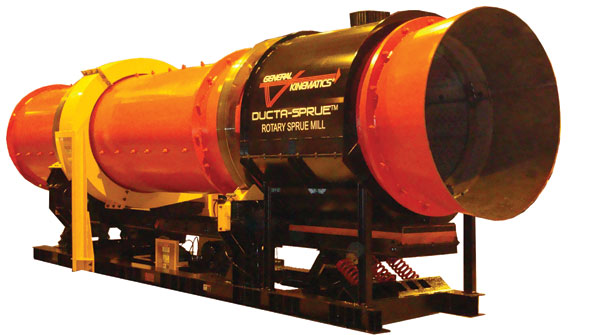 The DUCTASPRUE rotary mill installed to replace an earlier machine