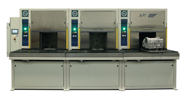 Godfrey amp Wingrsquos new Advanced Powertrain Impregnation system uses a patented dry vacuum and pressure DVP process with a 43 larger work envelope than earlier processes to accommodate larger transmission cases