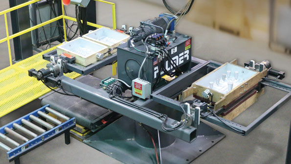 The basic Palmer UMM rotary molding system is designed to use existing green sand or nobake tooling to produce molds at a rate of 20 per hour