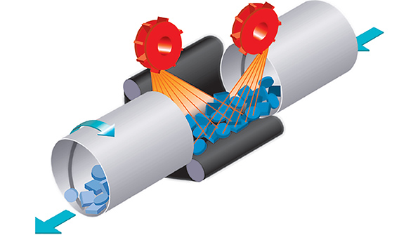 A diagram showing the blastwheel setup and performance of Wheelabratorrsquos CT series machines