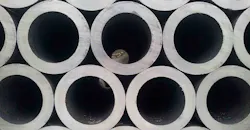 Cast pipes, stacked Cast pipes, stacked