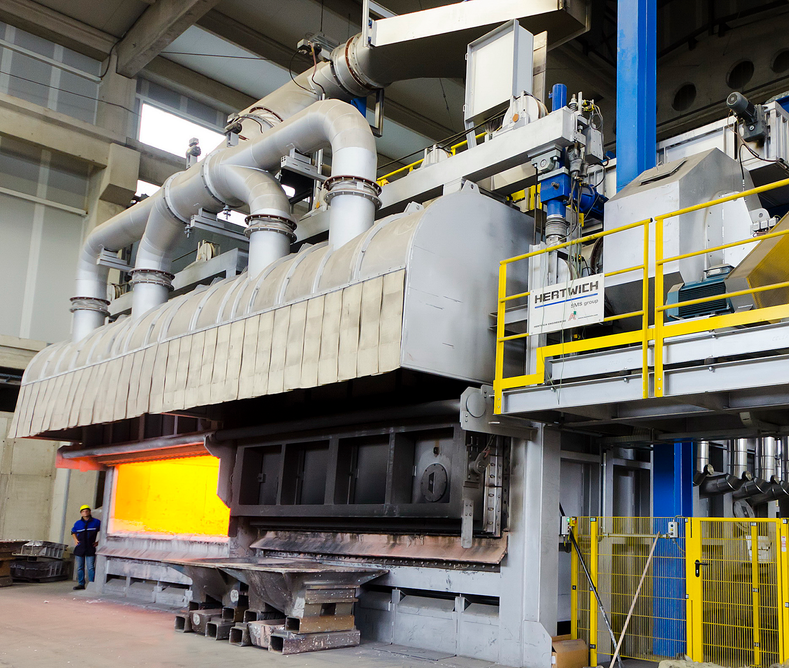 SMS An Ecomelt PS multi-chamber melting furnace, one of three Hertwich Engineering furnace designs to be installed by Otto Fuchs KG.