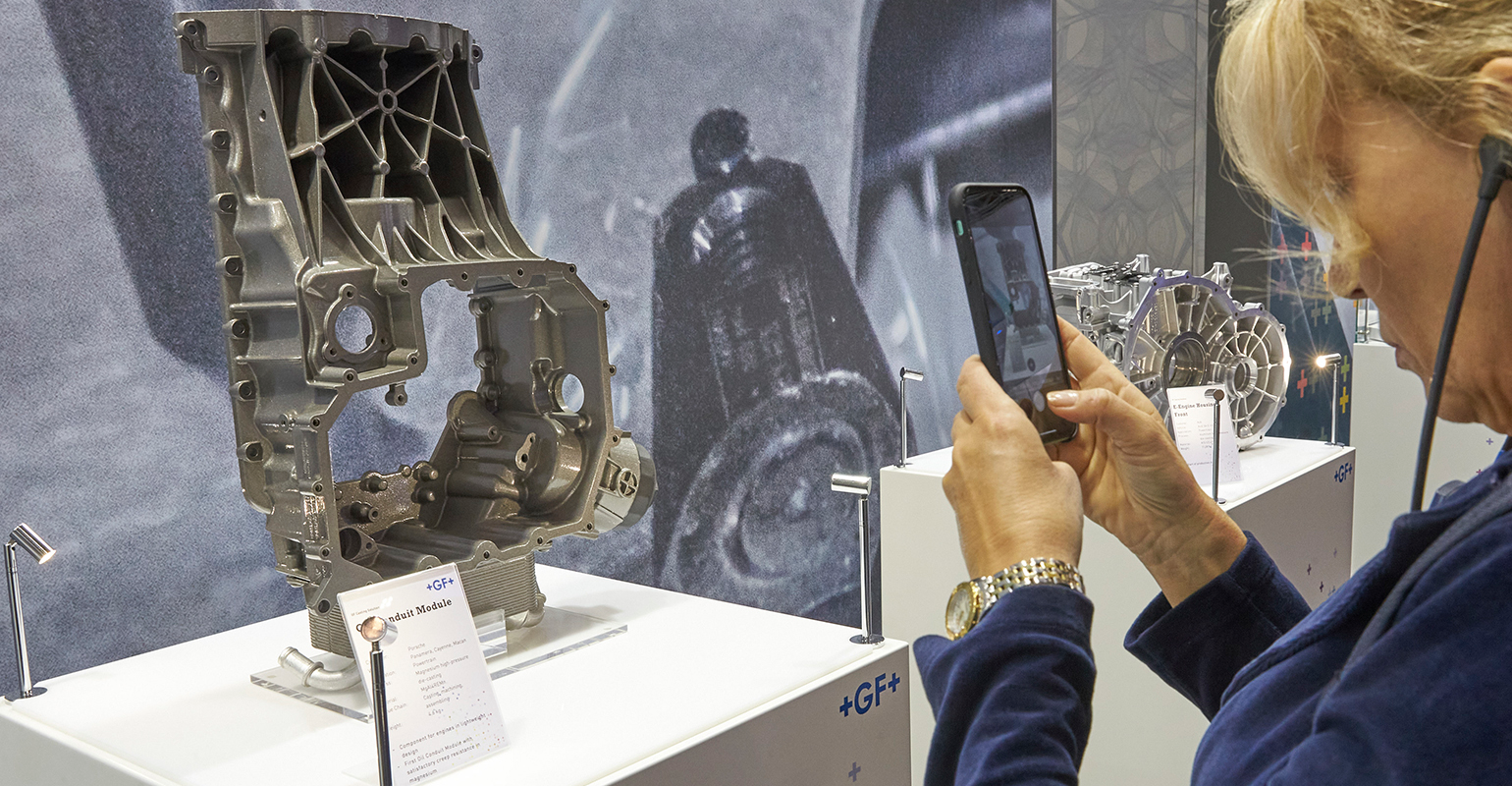 A visitor at EuroGuss 2020, N&uuml;rnbergMesse, Nuremburg, Germany.