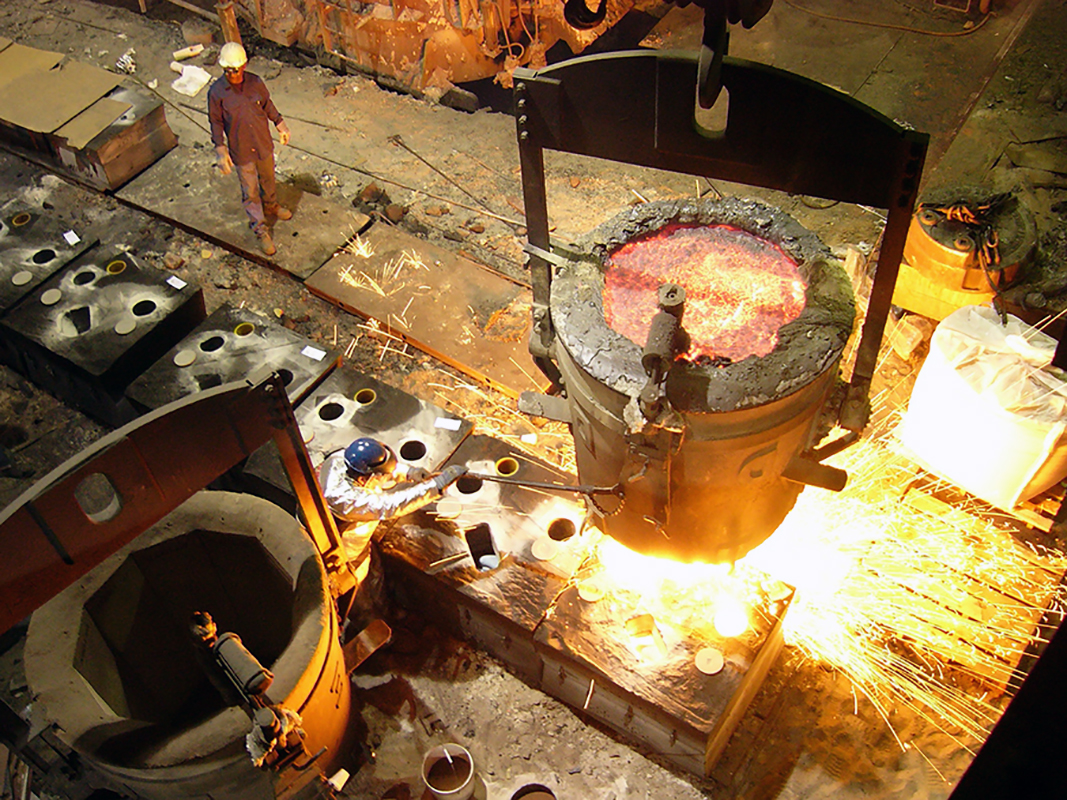 Ladle pouring at QESC, Houston, Tex.