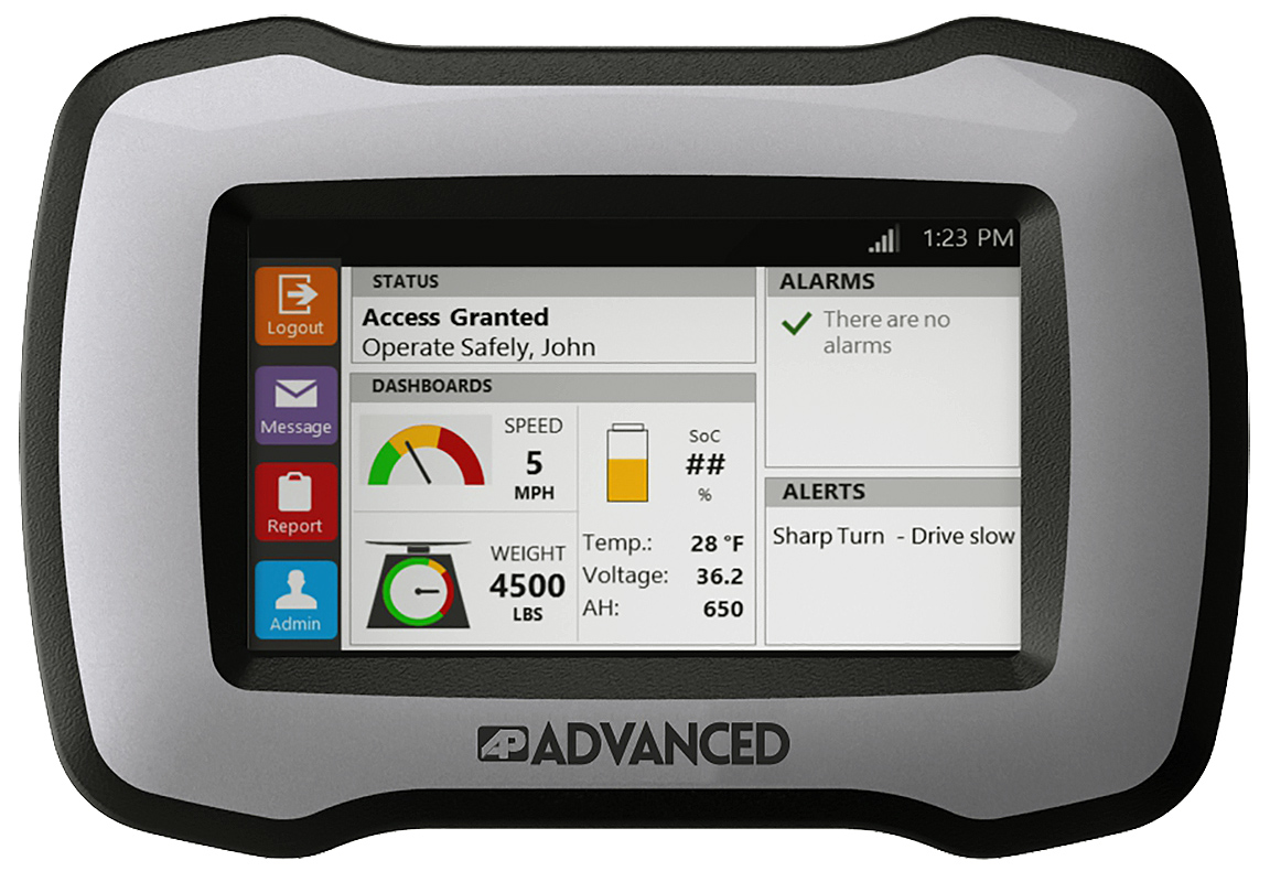 Advanced is a telematics system to help fleet owners manage access to equipment via RFID or PIN. Only trained operators can log in to the equipment.
