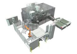 The shot-blasting machine was designed for three-shift operation allowing cycle times of less than eight seconds per workpiece. The shot-blasting machine was designed for three-shift operation allowing cycle times of less than eight seconds per workpiece.