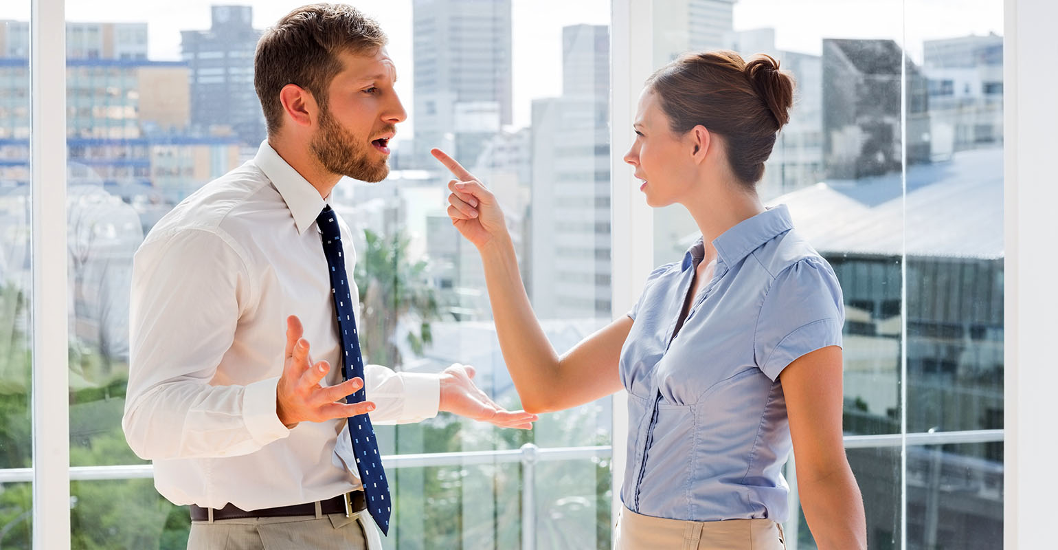 Heated argument at the office.