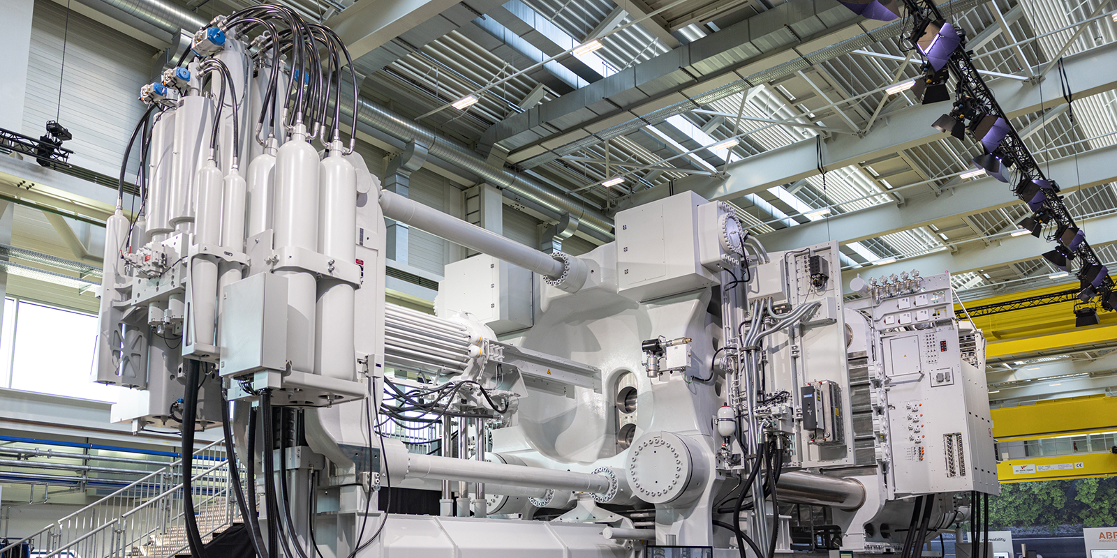 B&uuml;hler AG's160-square meter Carat 840 machine, capable of injecting more than 200 kg of molten aluminum into a die &ldquo;within milliseconds' to form large-dimension castings for automotive structures.