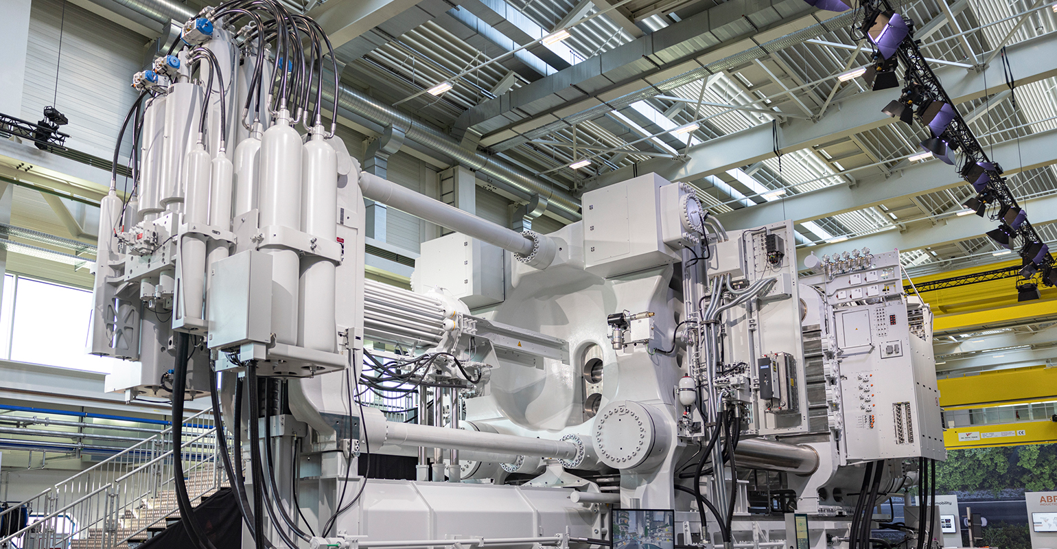 The B&uuml;hler Carat 840 &ldquo;megacasting&rdquo; machine unveiled to potential customers in June 2023.