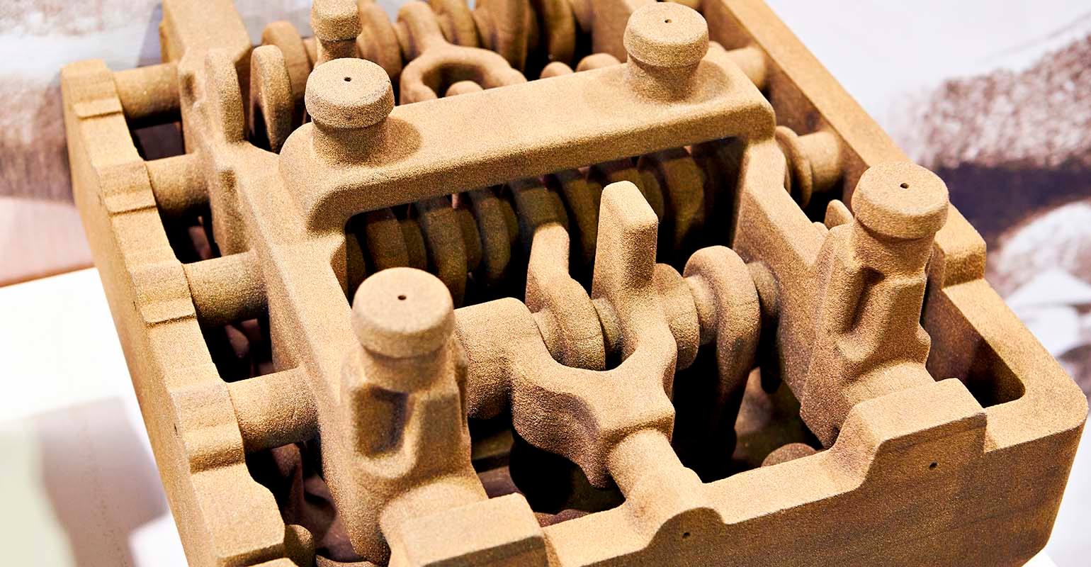 Low-pressure sand mold components.