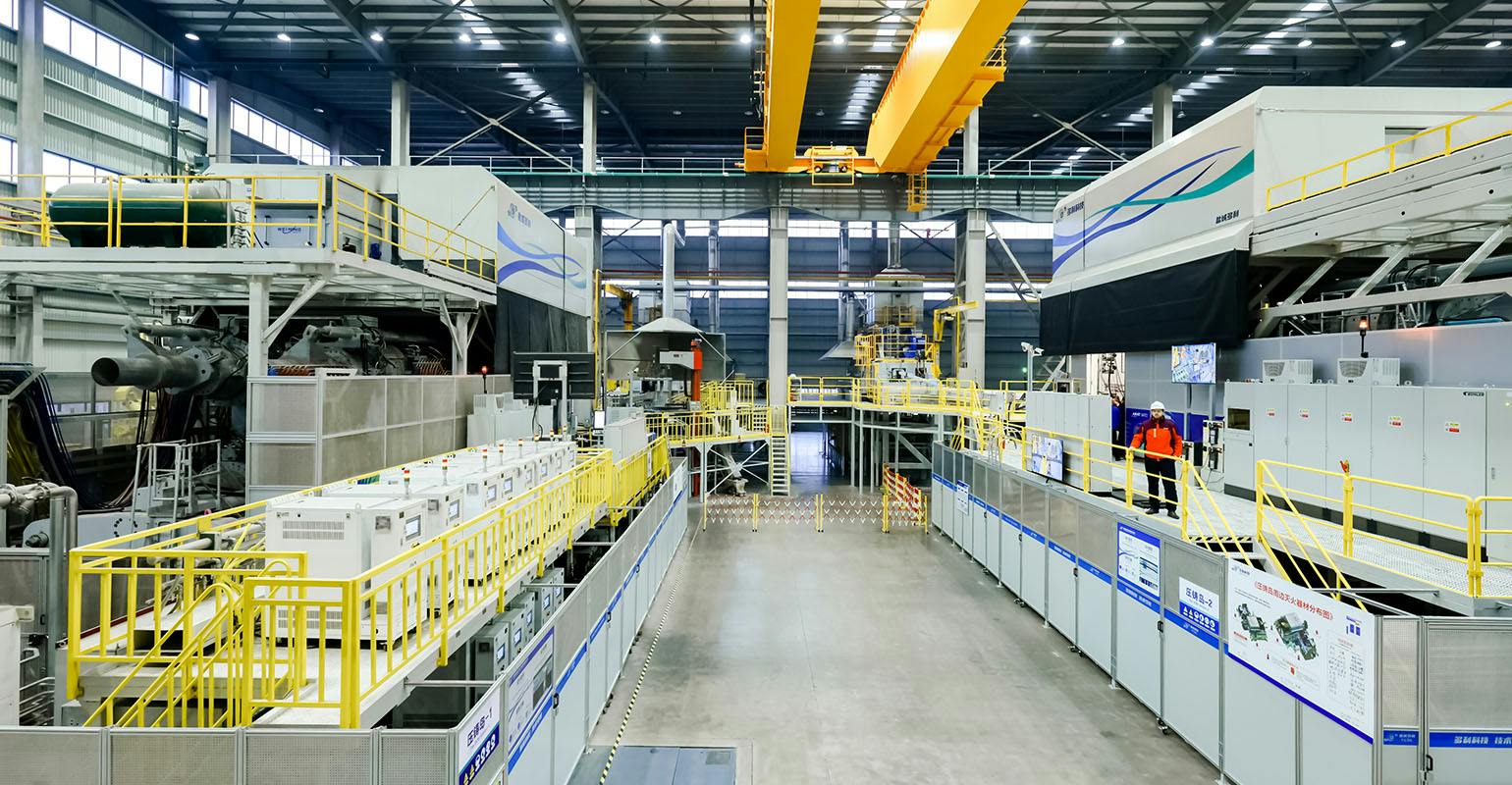 Left, the first Carat 610 megacasting machine installed for Duoli Technology; and right, its first Carat 920, installed in December 2023.