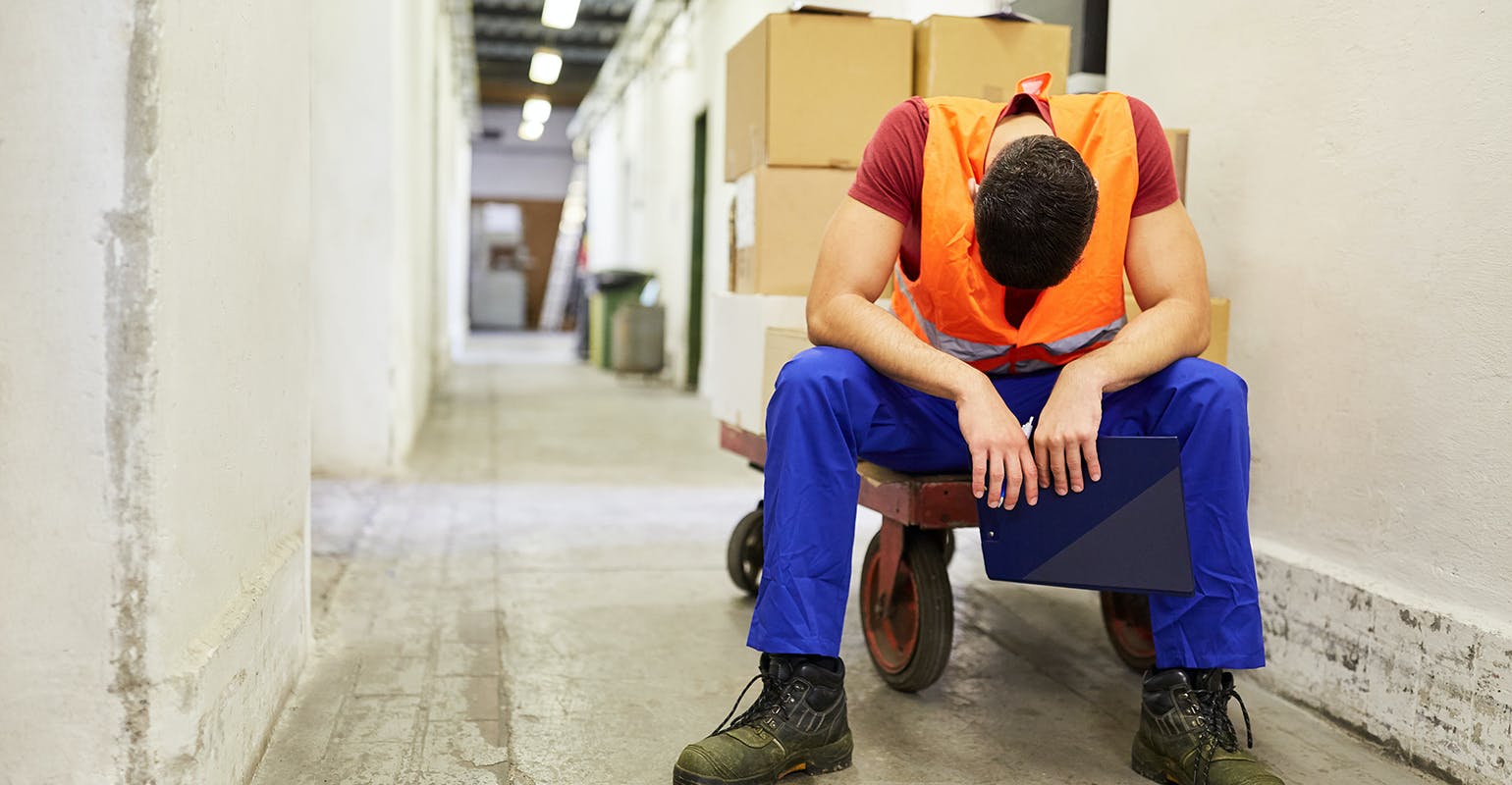 Frustrated worker.