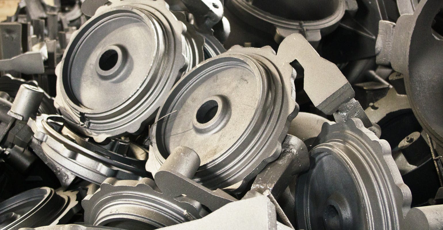 Cast iron machinery components.